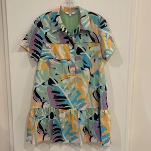 Crosby by Mollie Burch Shirt Dress in Paradise Palm Print